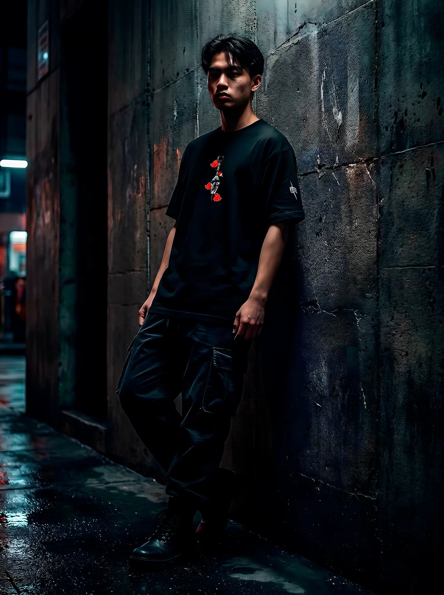 Remera Oversize Negra Anime Itachi Uchiha – Nixon Droop #1 Edición Limitada